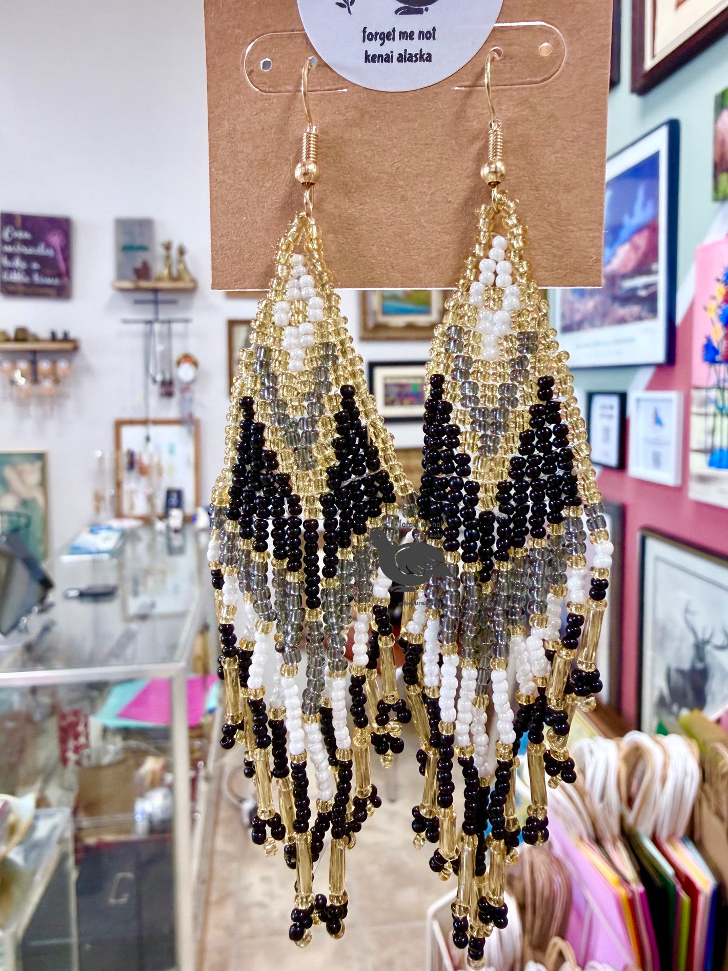 Alaska Gold Rush Bead Earrings