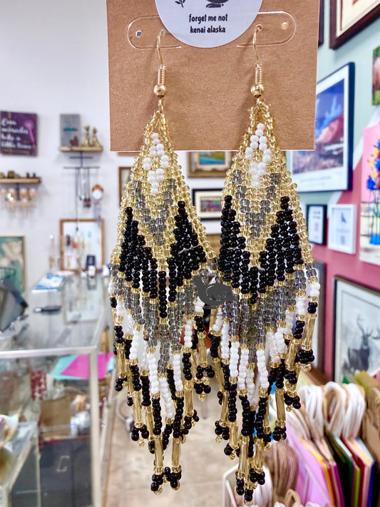 Alaska Gold Rush Bead Earrings