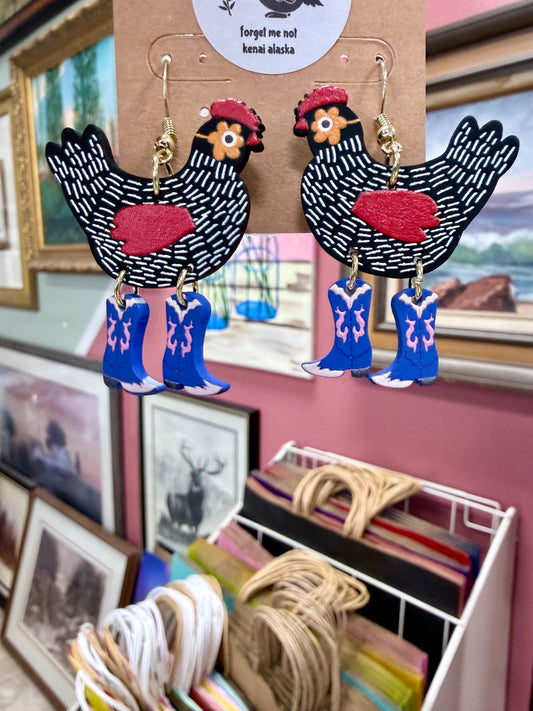 Funky Chicken Earrings