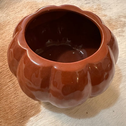 Brown Glazed Stoneware Planter Flower Pot