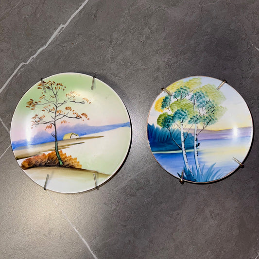 By The River Hand Painted Porcelain Plates Set
