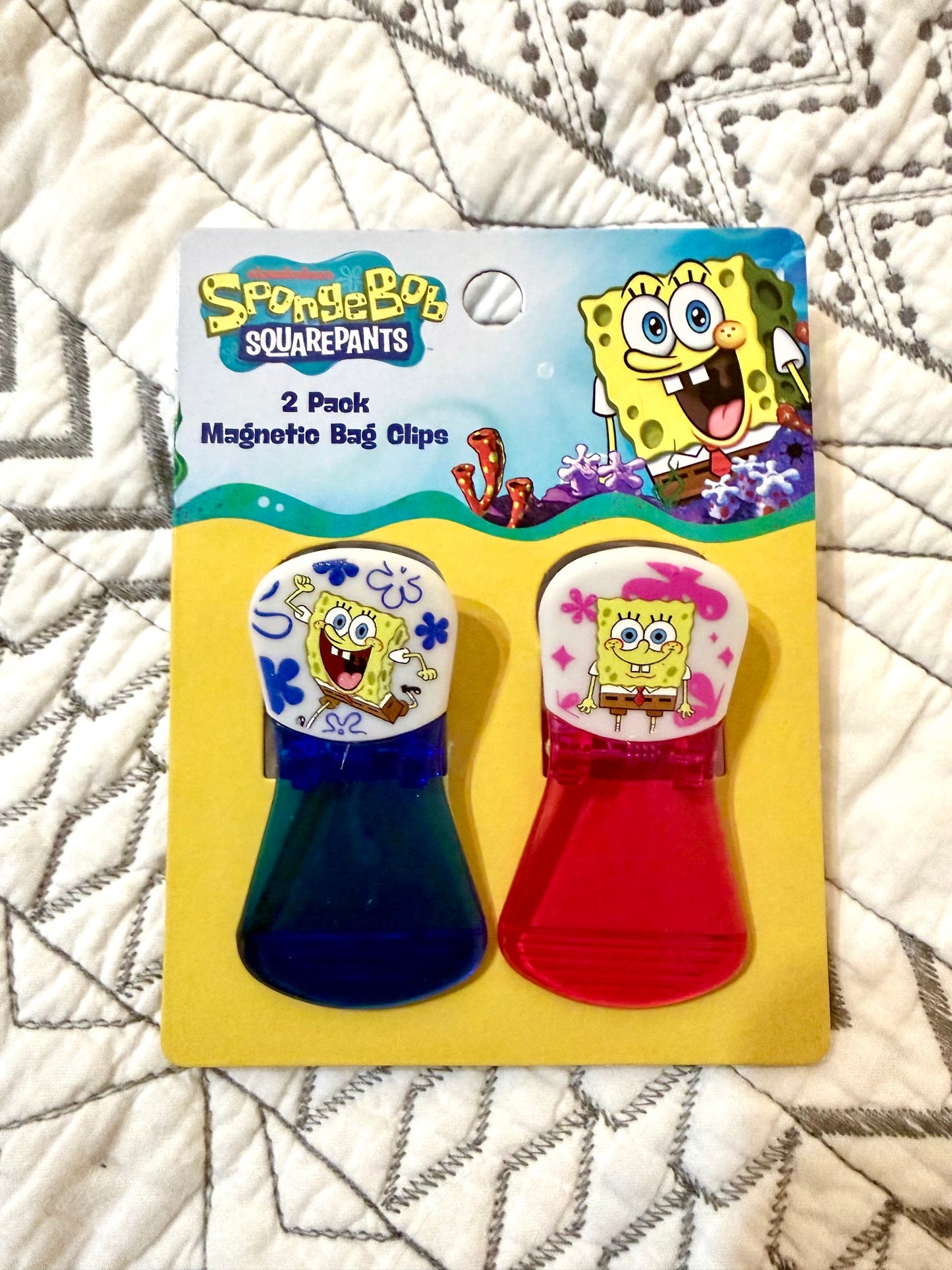2pc Sponge Bob Squarepants Magnetic Bag Clips