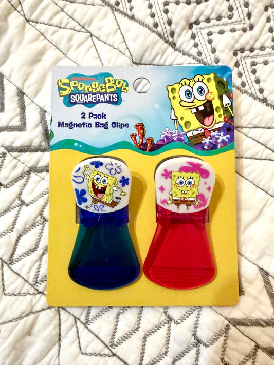 2pc Sponge Bob Squarepants Magnetic Bag Clips