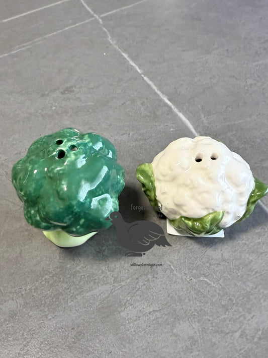 2pc Broccoli & Cauliflower Mini Salt & Pepper Shaker Set