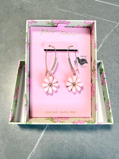 Betsey Johnson Pink Floral Earrings