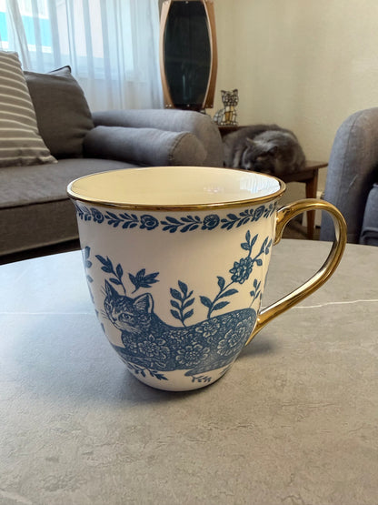2pc Cat Toile Mug Set