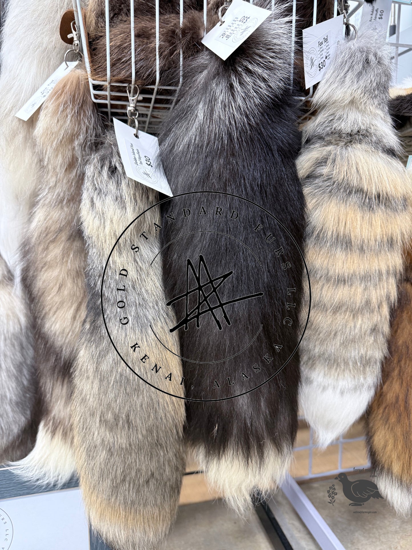 Fox Fur Tail Ring Clip Keychain, Large GSF