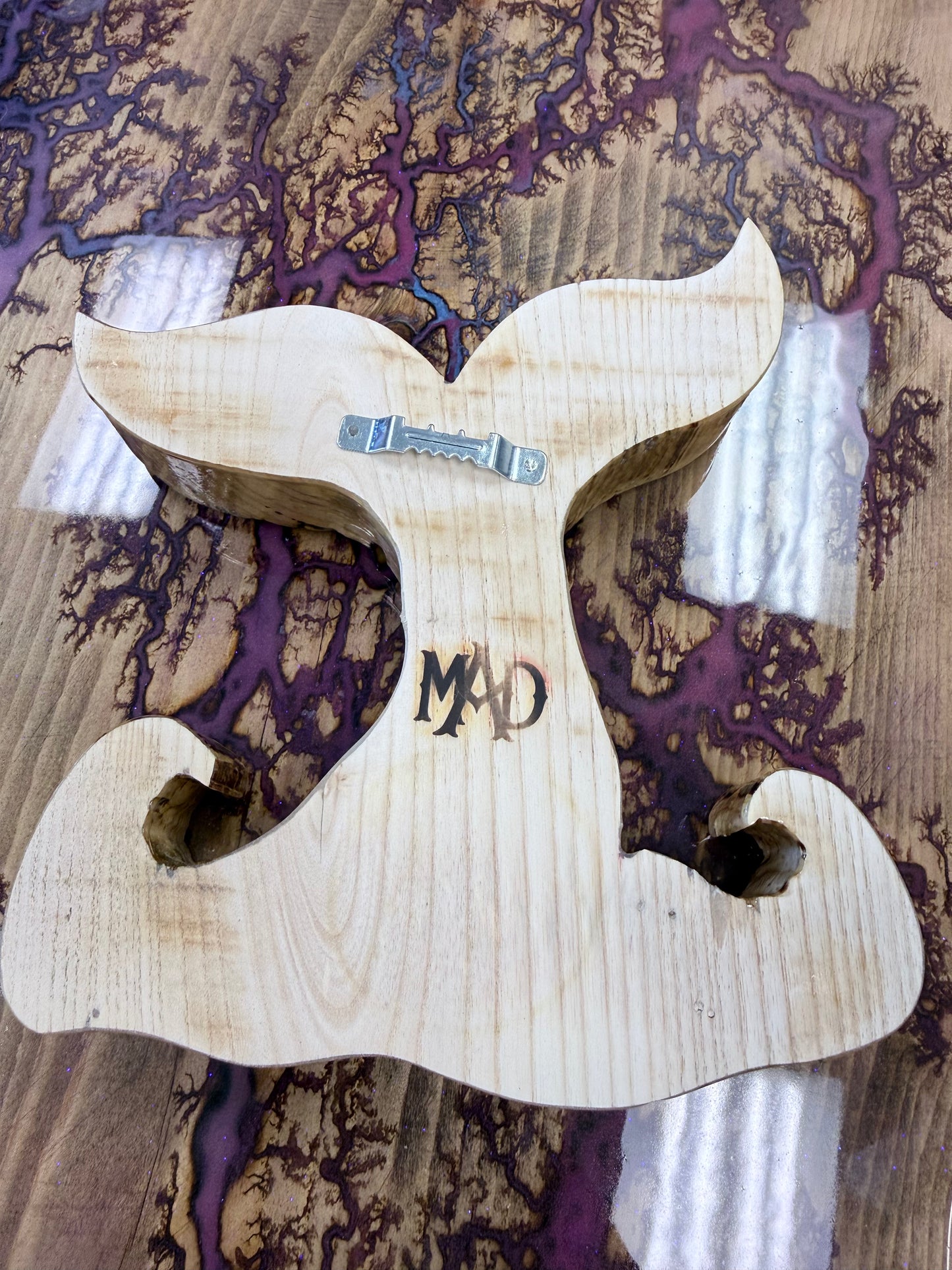 Whale Tail Lichtenberg Wood Burn Resin Wall Decor MAD