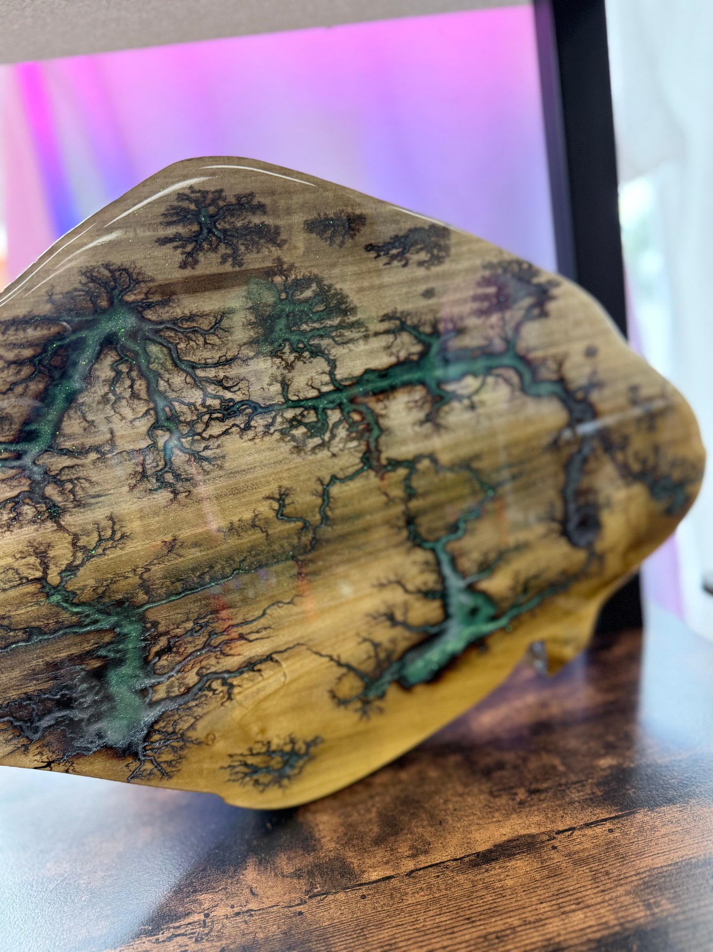 Halibut Lichtenberg Wood Burn Resin Wall Decor MAD