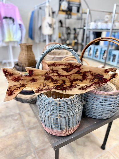 Salmon Lichtenberg Wood Burn Resin Wall Decor MAD