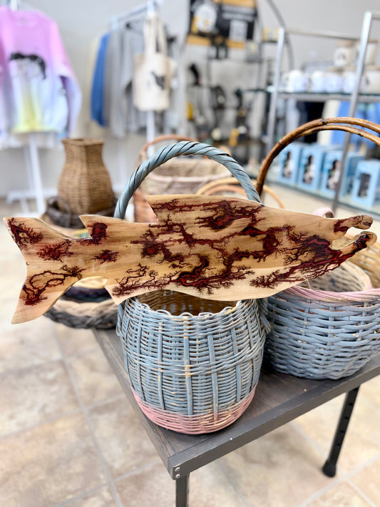 Salmon Lichtenberg Wood Burn Resin Wall Decor MAD