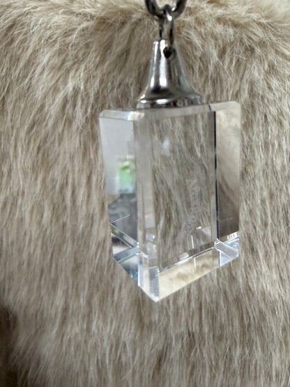 Alaska Glass Cube Metal Keychain / Ornament