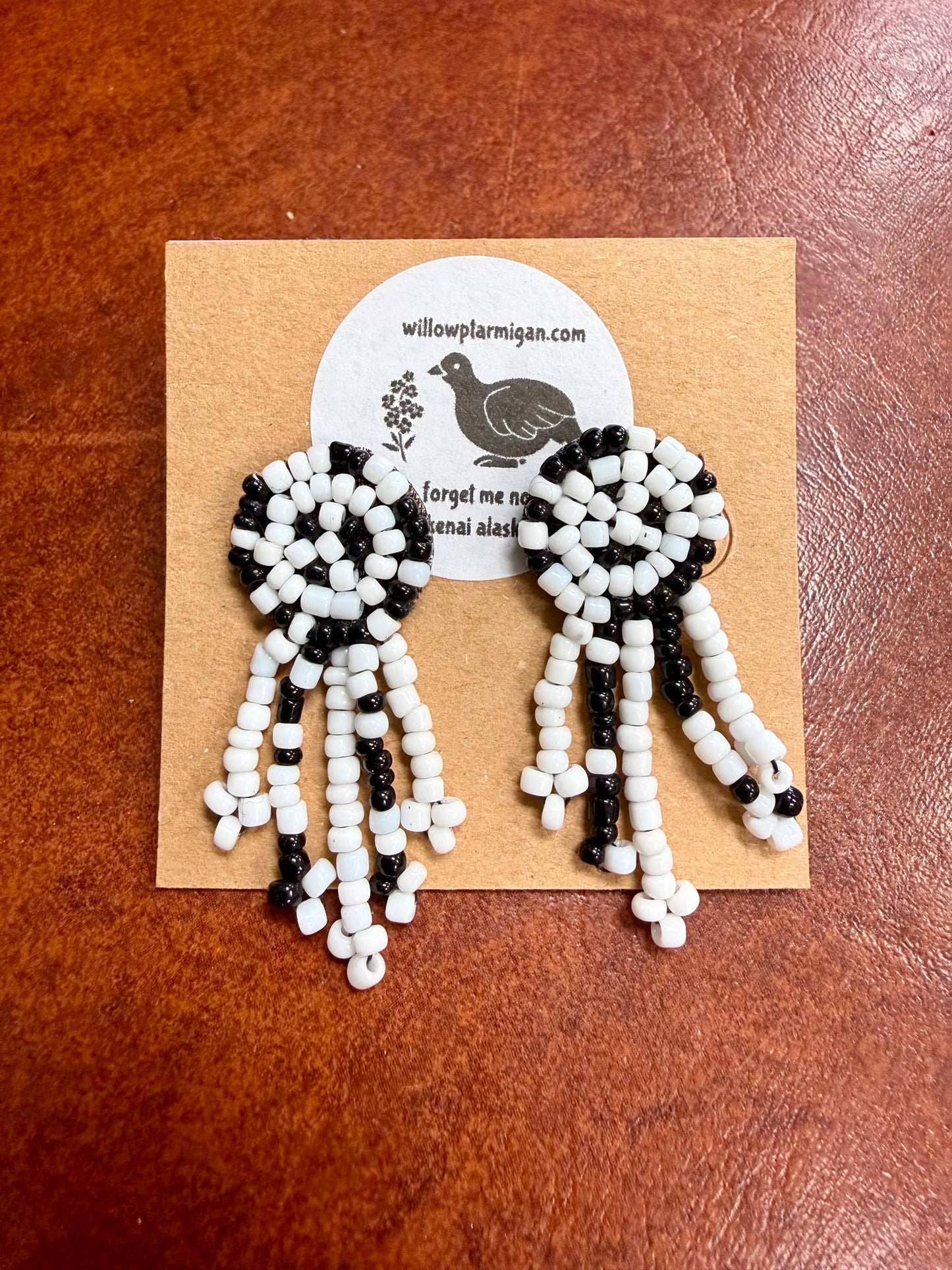 Lil Black n White Bead Earrings