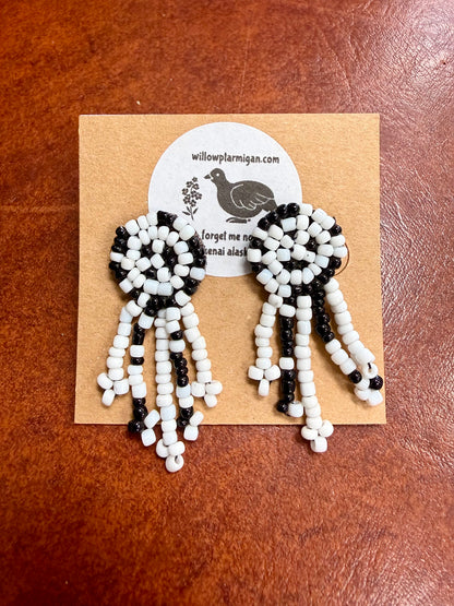 Lil Black n White Bead Earrings