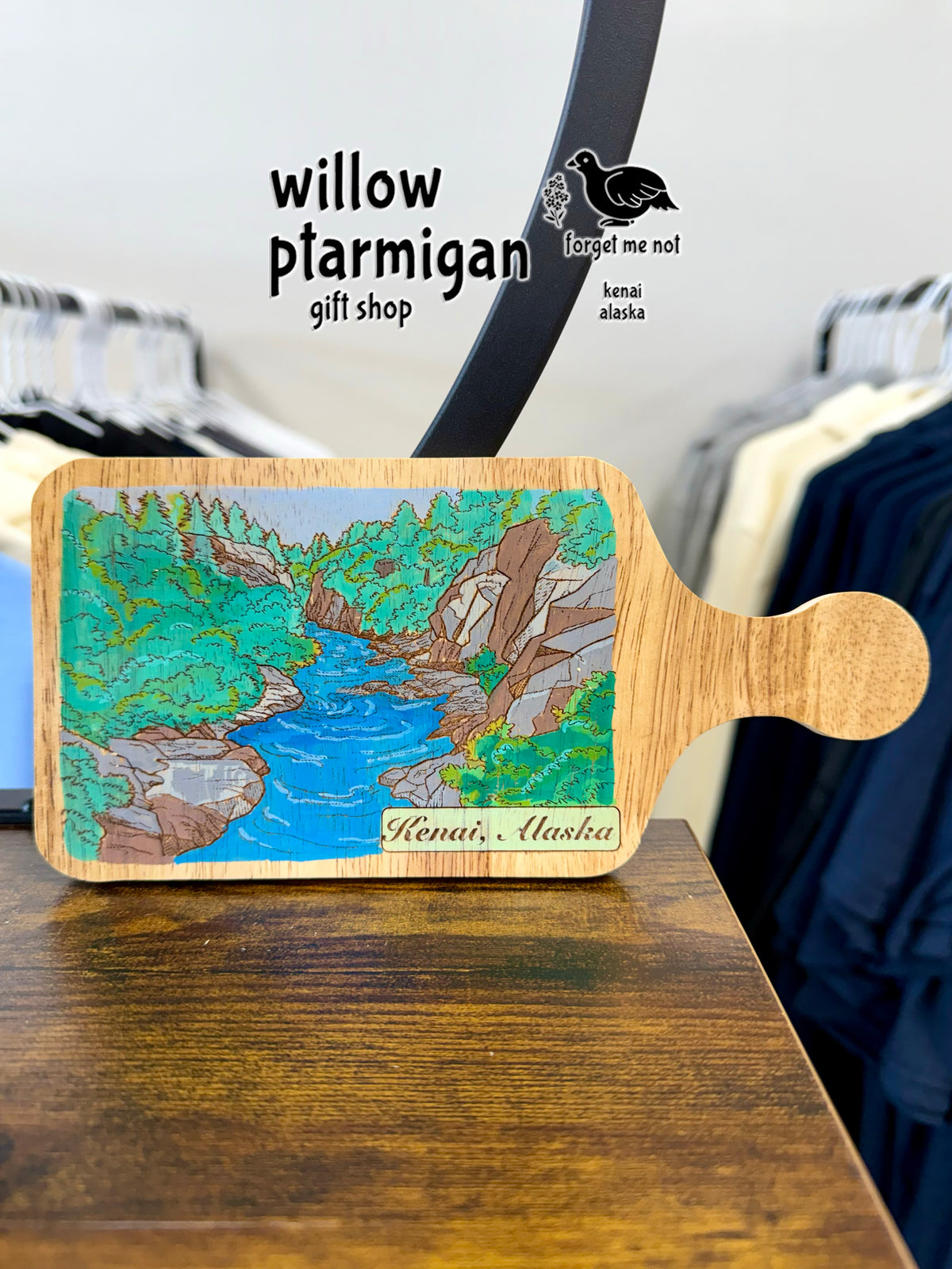 Mini Wood Cutting Board Kenai Alaska Decor, 3 Styles AEE