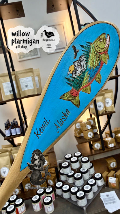 Kenai Alaska Oar Paddle Wood Decor, 4 Styles AEE