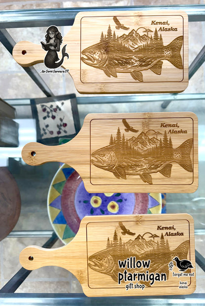 Wood Cutting Board Kenai Alaska, 2 Styles AEE