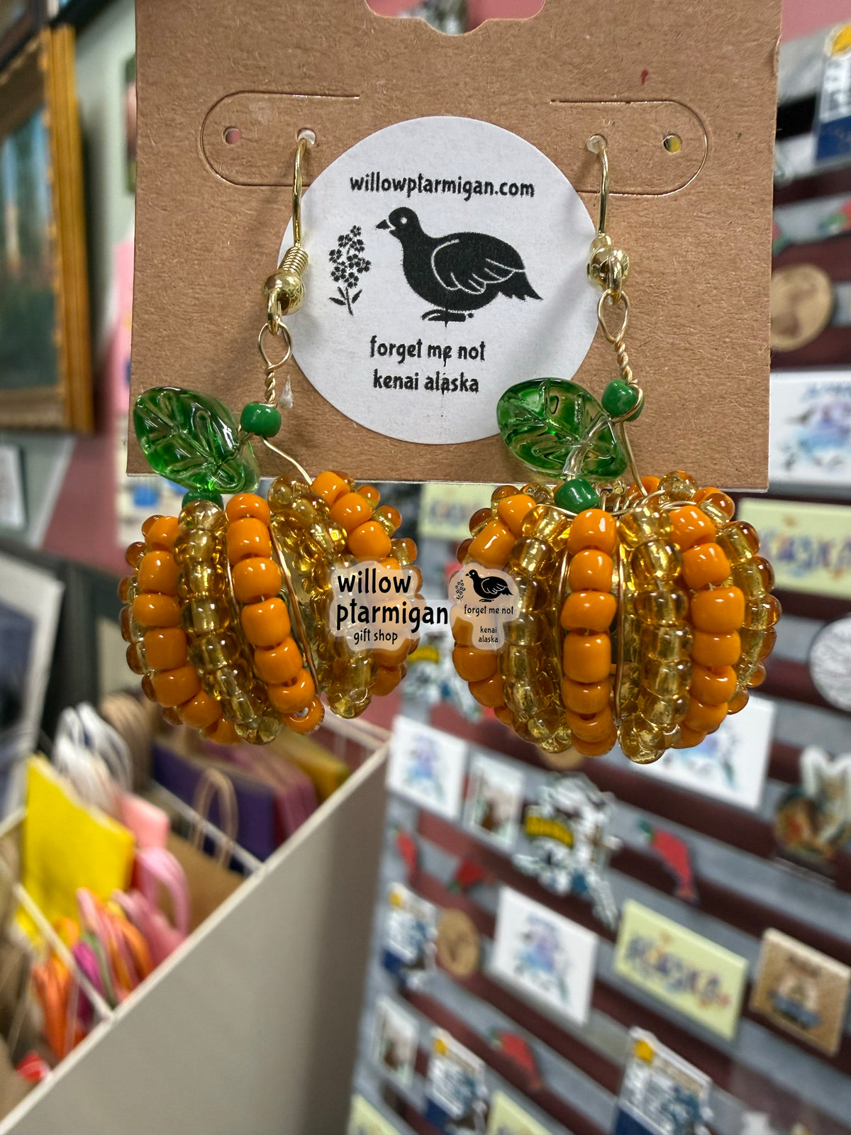 Pumpkin Bead Earrings
