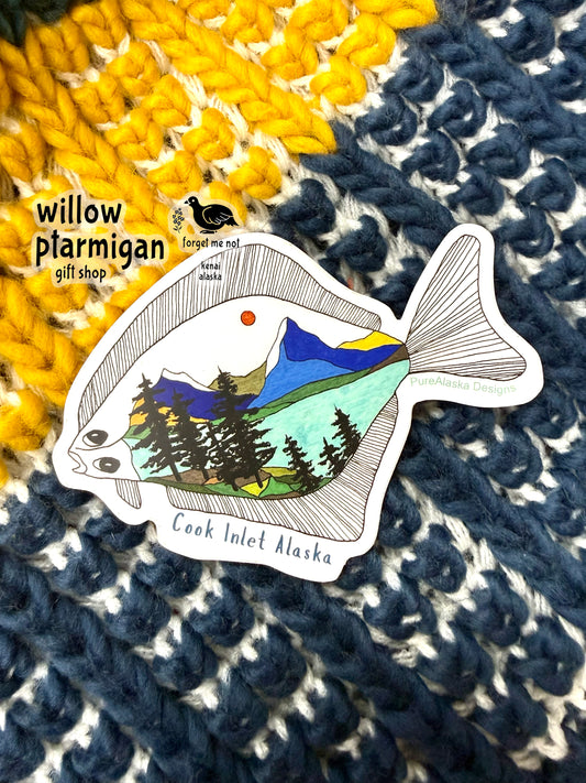 Halibut Cook Inlet Alaska Sticker PAK