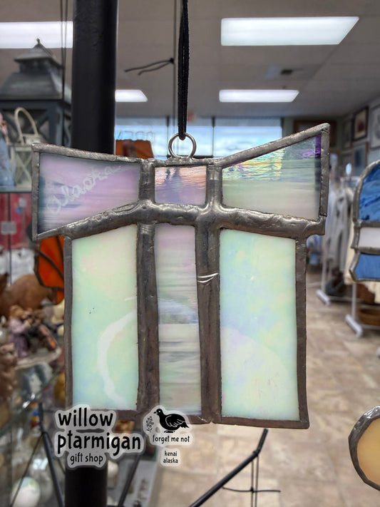 Alaska Gift Box Stained Glass Art Suncatcher AKR