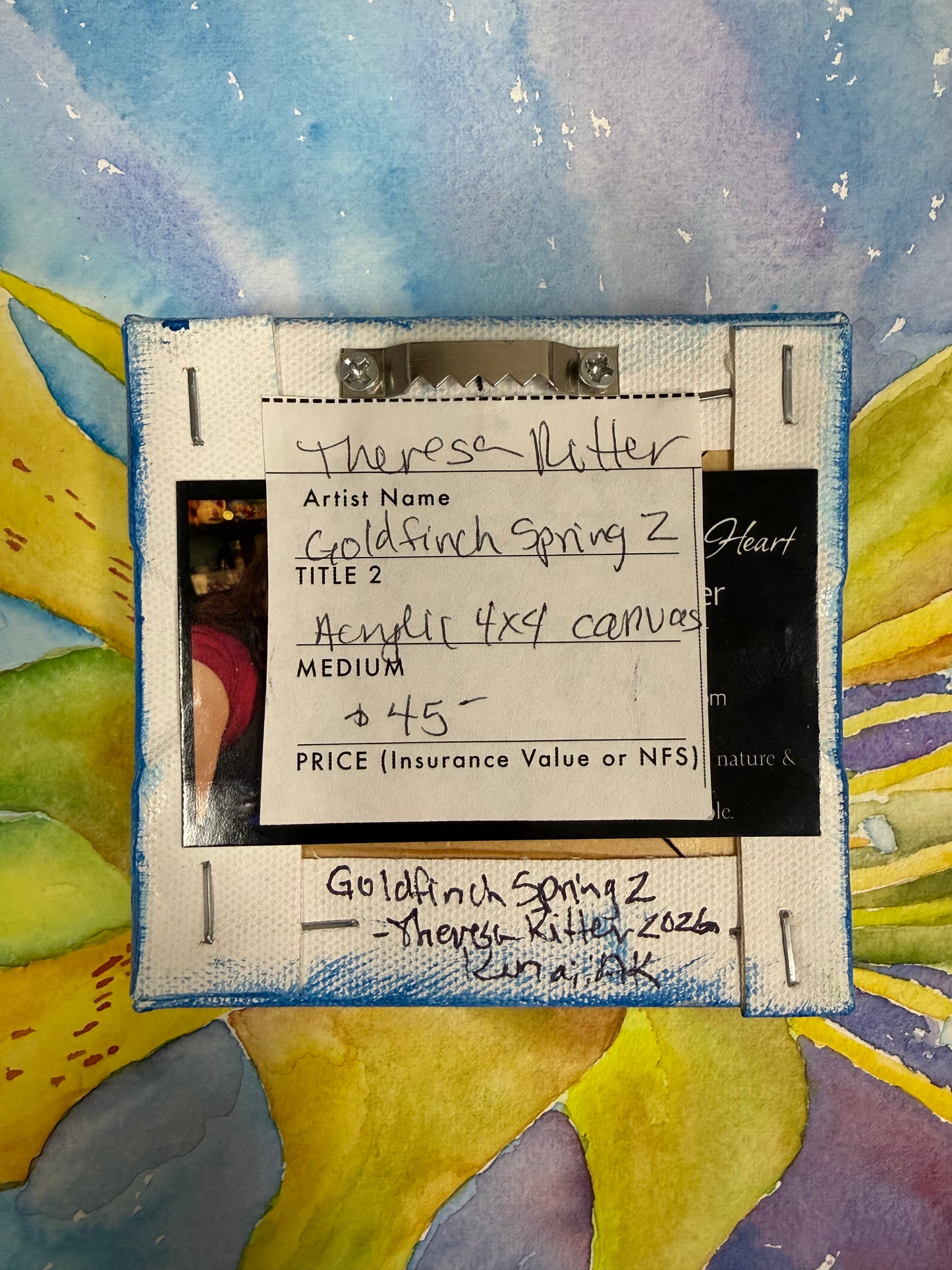 "Goldfinch Spring 2" Acrylic on Canvas Painting OMCH