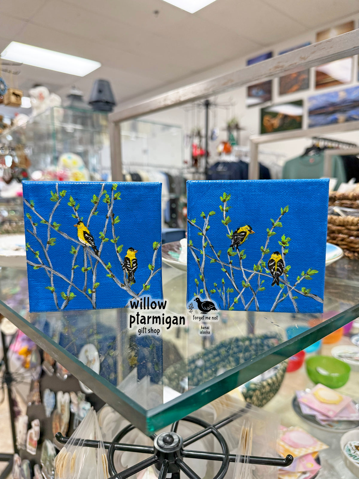 "Goldfinch Spring 3" Acrylic on Canvas Painting OMCH