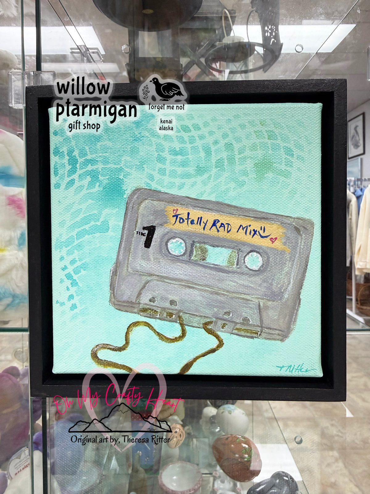 "Rad Mix" 80's Cassette Tape Painting Multimedia Artwork OMCH