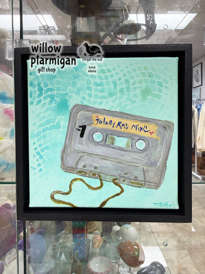 "Rad Mix" 80's Cassette Tape Painting Multimedia Artwork OMCH