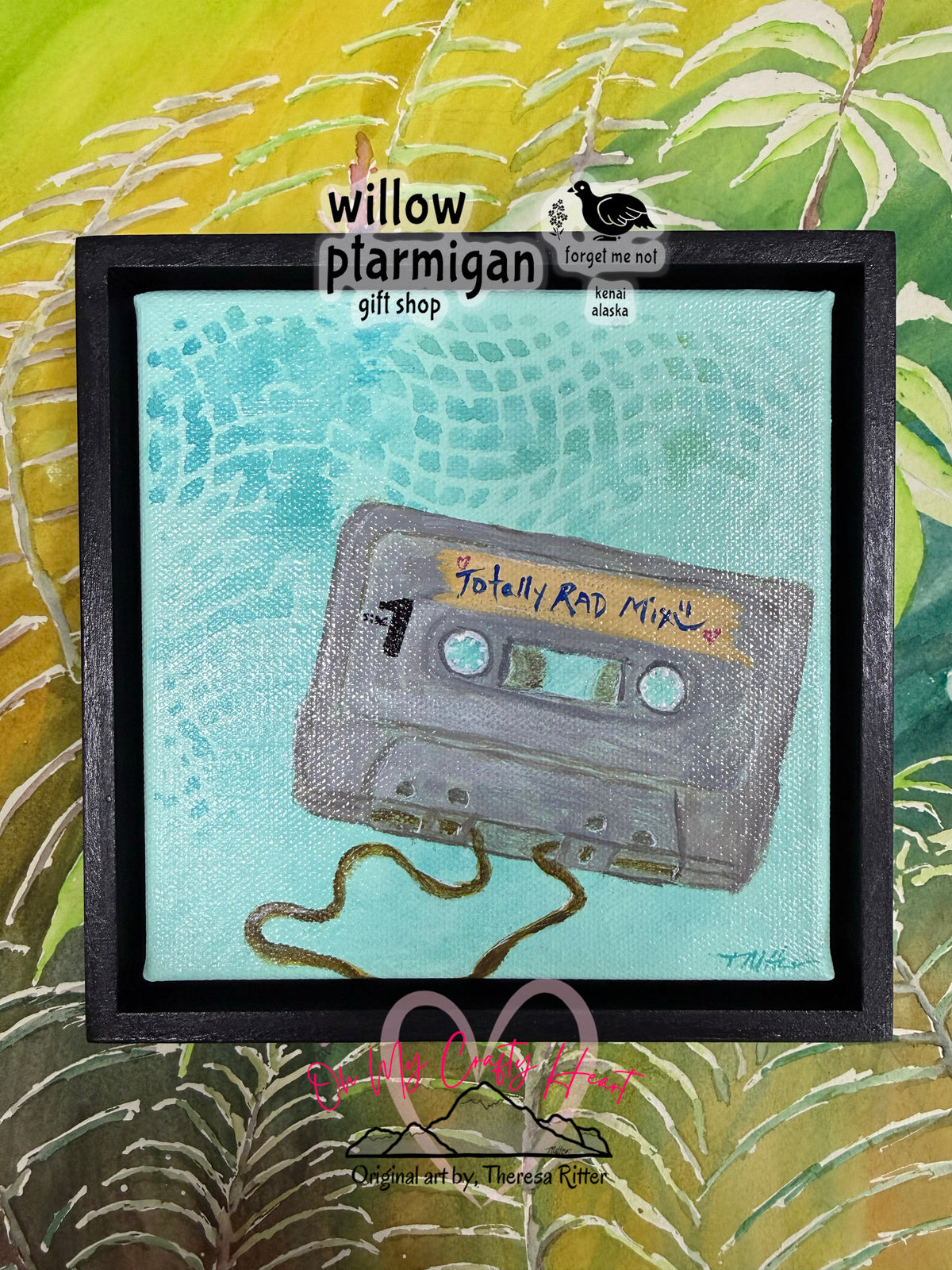 "Rad Mix" 80's Cassette Tape Painting Multimedia Artwork OMCH