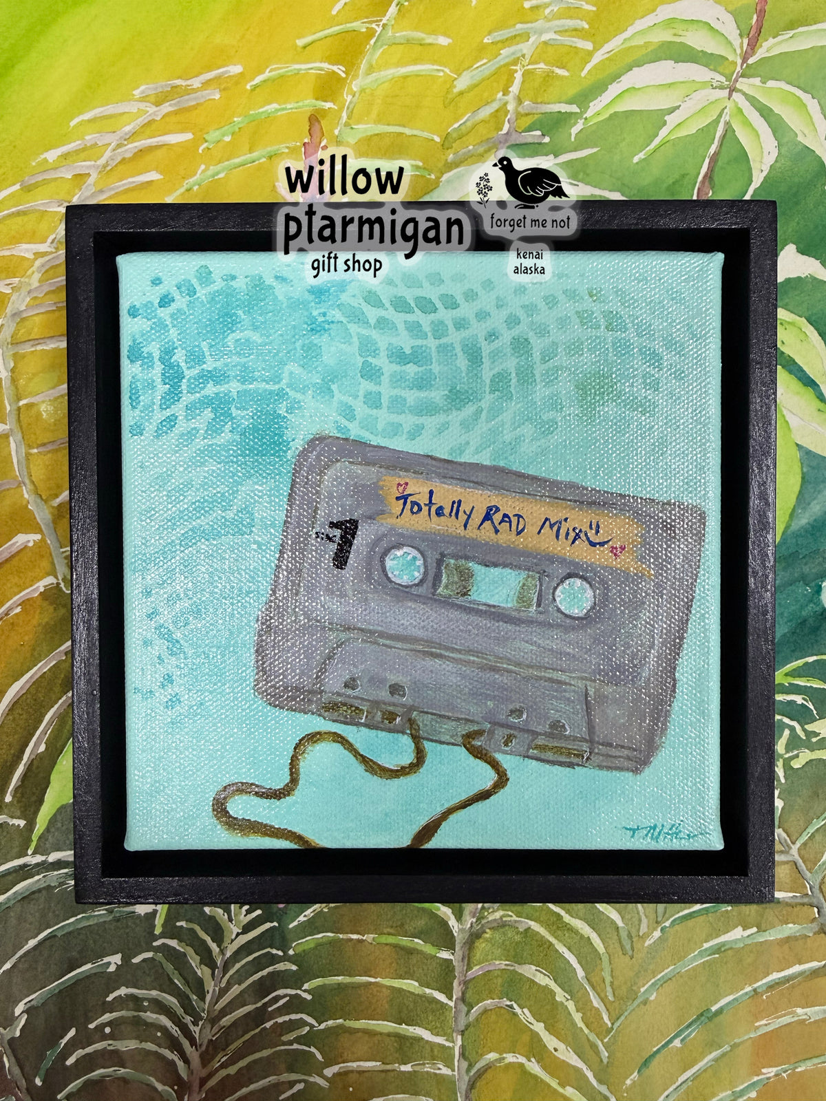 "Rad Mix" 80's Cassette Tape Painting Multimedia Artwork OMCH
