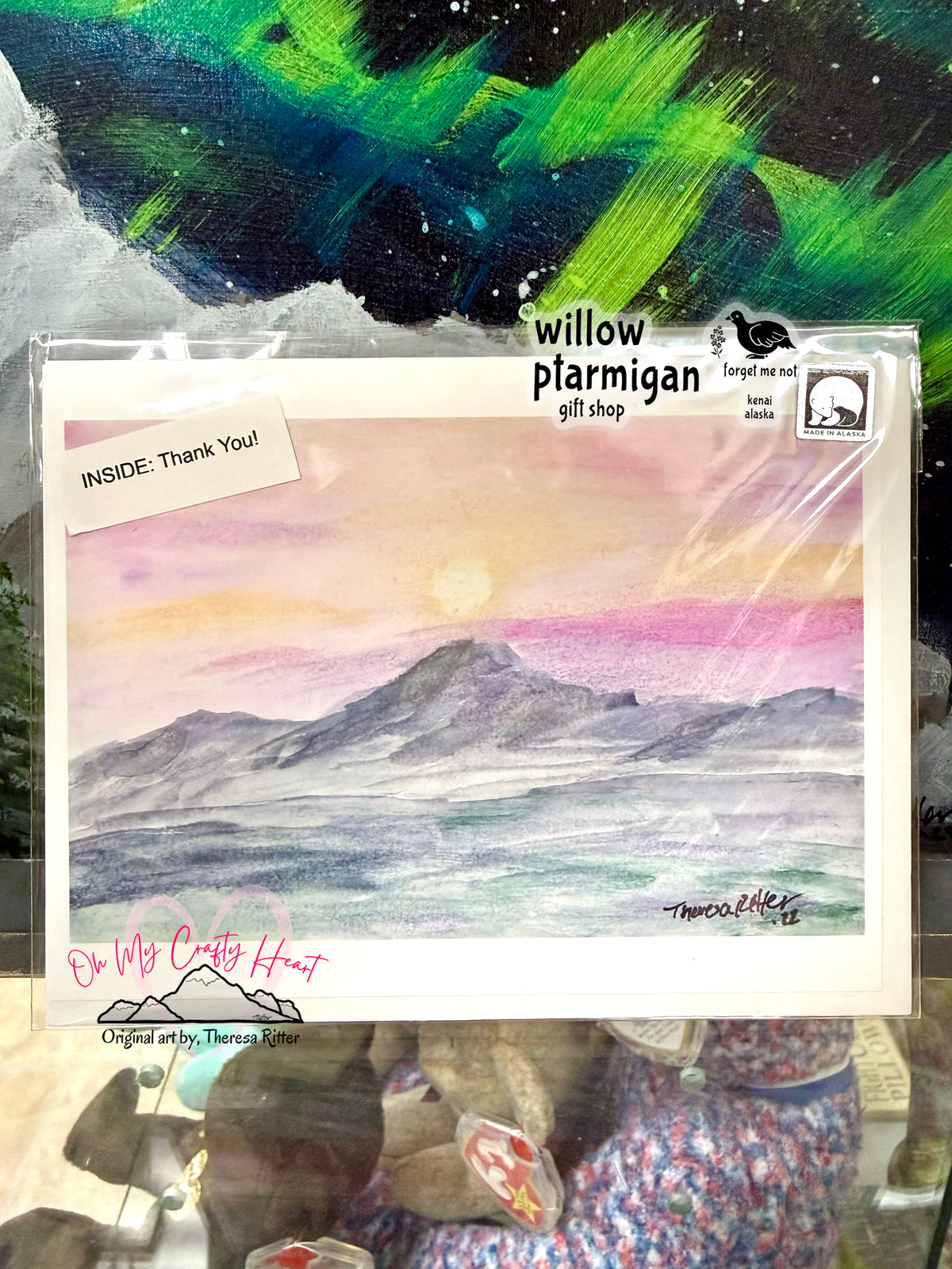 Alaska Notecard "Pastel Sunset", Thank You OMCH