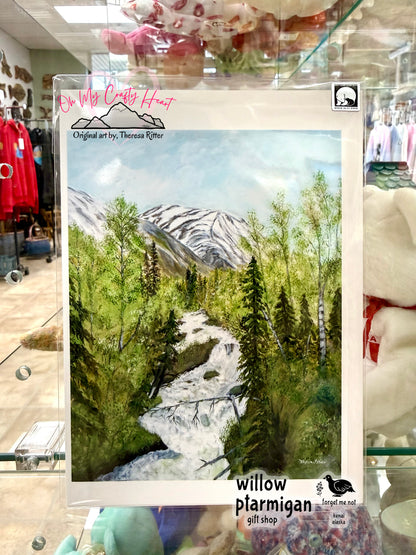 Alaska Notecard "Russian River Springtime", Blank OMCH