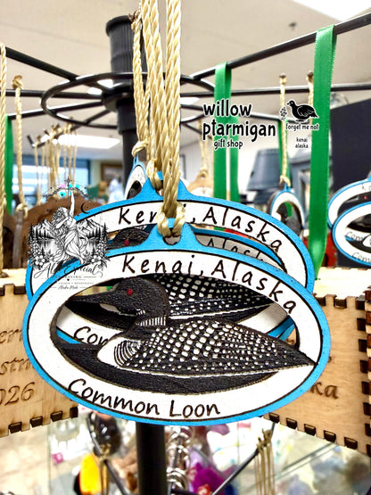 Wood Holiday Christmas Ornaments Kenai Alaska, 4 Styles AEE