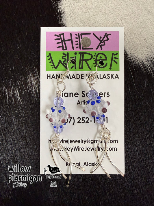 Jellyfish Wire Wrap Dangle Earrings HW