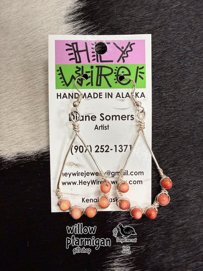 Drop Wire Wrap Dangle Earrings, 3 Colors HW