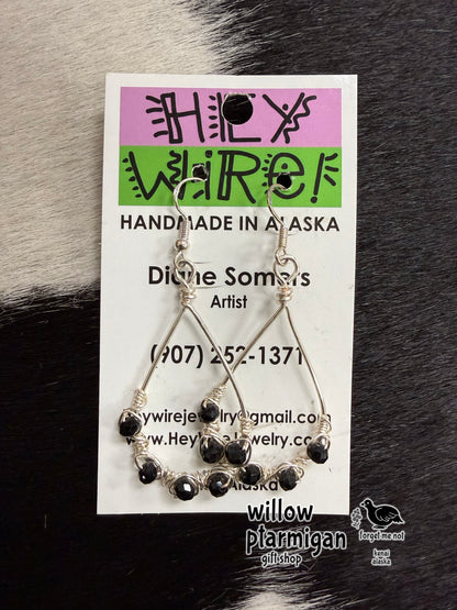 Drop Wire Wrap Dangle Earrings, 3 Colors HW