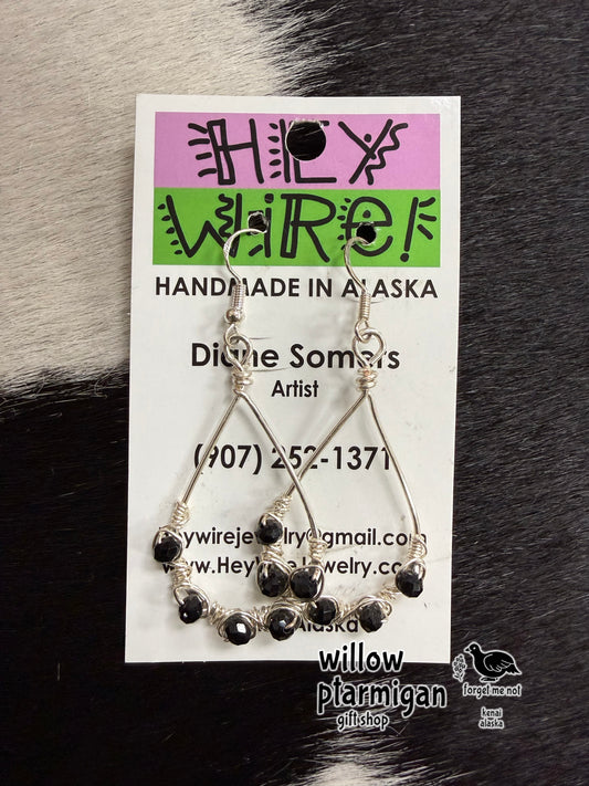 Drop Wire Wrap Dangle Earrings, 3 Colors HW