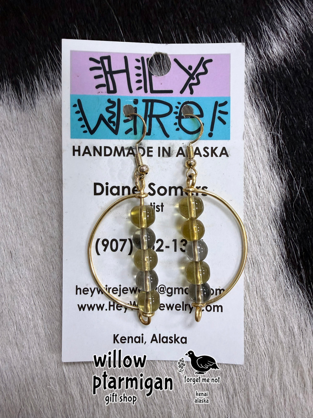 Crescent Wire Wrap Dangle Earrings, 4 Colors HW