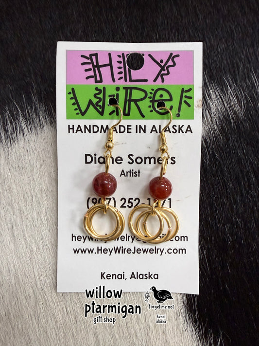 Bead Ringlets Dangle Earrings, 4 Colors HW