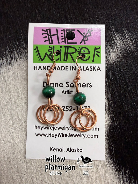 Bead Ringlets Dangle Earrings, 4 Colors HW