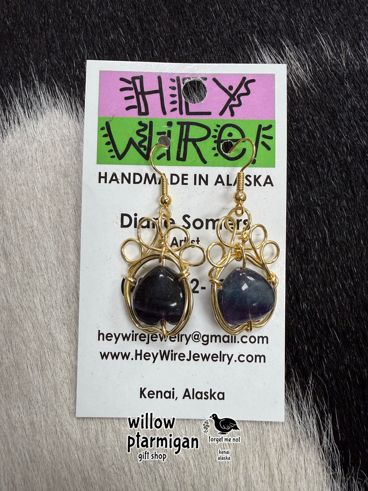 Paw Wire Wrap Dangle Earrings, 3 Colors HW
