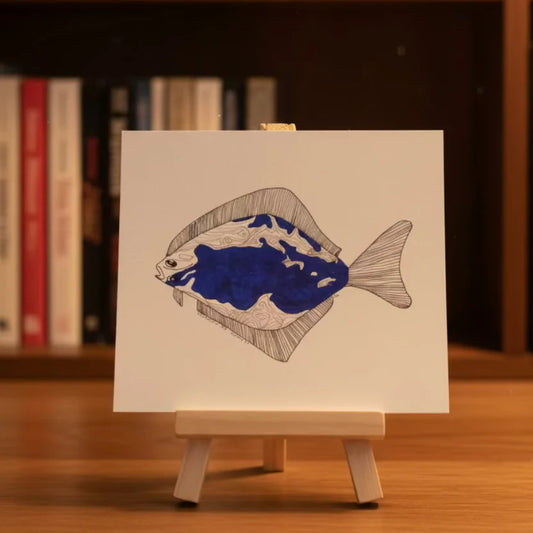 Halibut Seward Ressurection Bay Print w/ Easel PAK