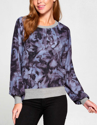 Jenny Tie Dye Crewneck Sweatshirt Blouse