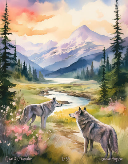 Ajax & Cressida, Two Wolves in the Wilderness II. Print