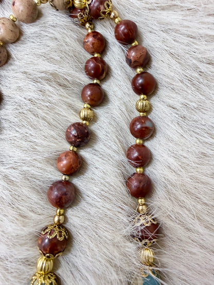 Alaska Handcarved Bone Whale Tail & Beads Necklace KBC