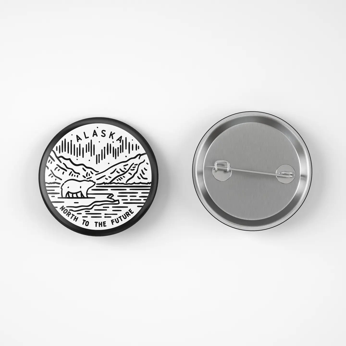 Alaska North To The Future Button Pin
