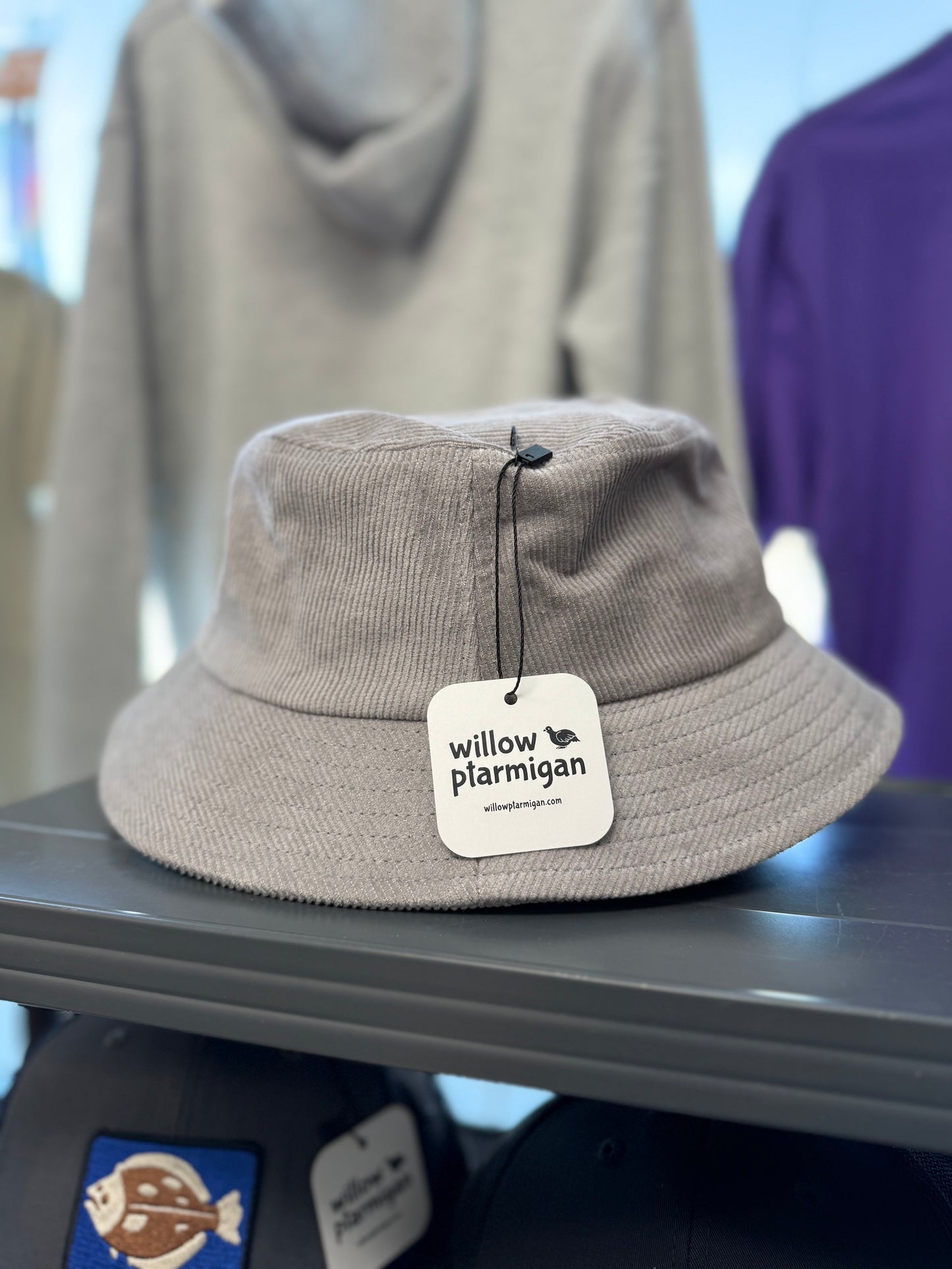 Alaska Willow Ptarmigan Corduroy Bucket Hat, 4 Colors