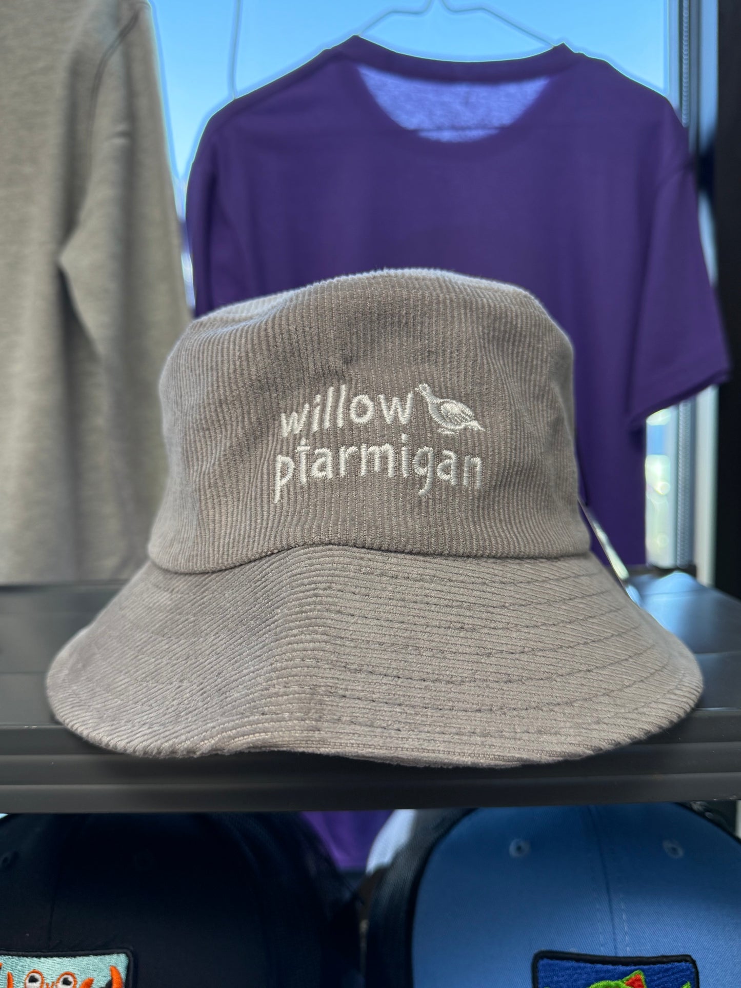 Alaska Willow Ptarmigan Corduroy Bucket Hat, 4 Colors