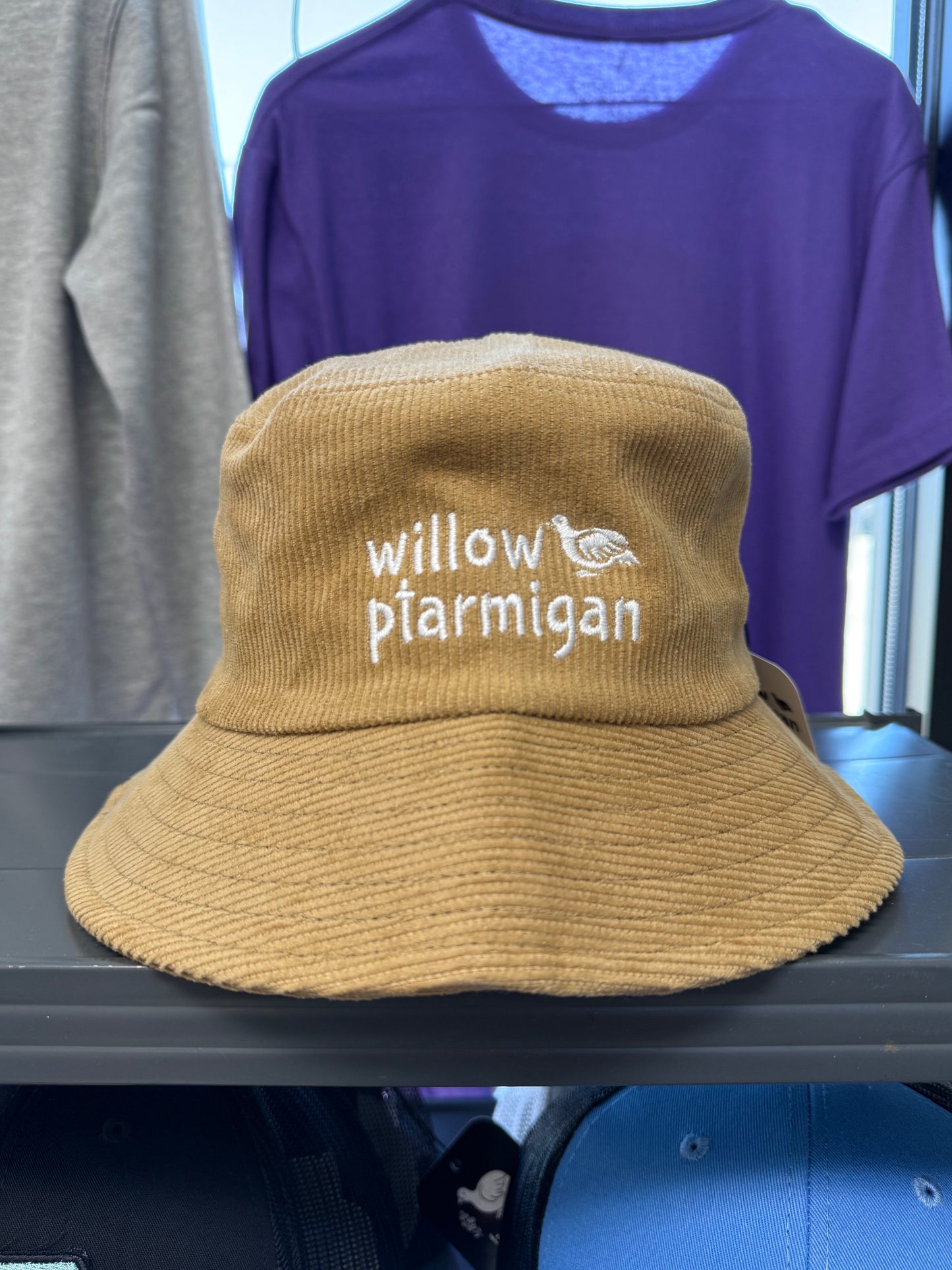 Alaska Willow Ptarmigan Corduroy Bucket Hat, 4 Colors