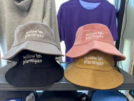 Alaska Willow Ptarmigan Corduroy Bucket Hat, 4 Colors